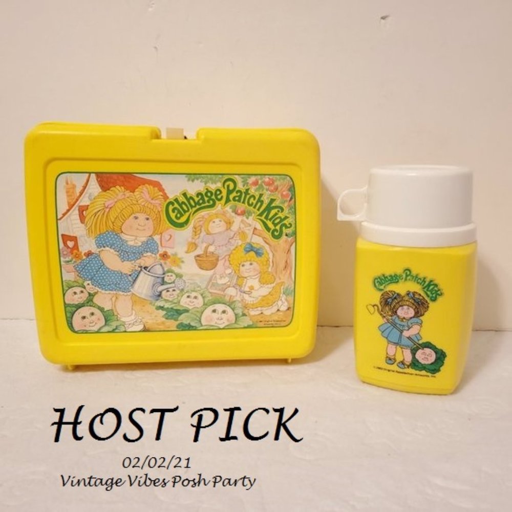 CABBAGE PATCH KIDS PLASTIC LUNCH BOX WITH THERMOS - Picture 1 of 16